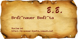 Brünauer Beáta névjegykártya